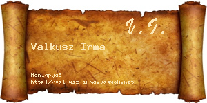Valkusz Irma névjegykártya